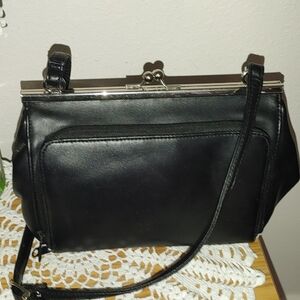 Vintage Elegant Black Leather Handbag